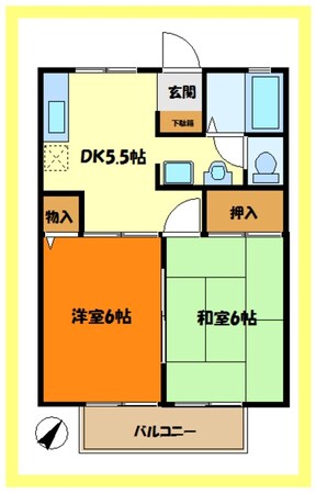 サンハイツ井田Ｂの物件間取画像